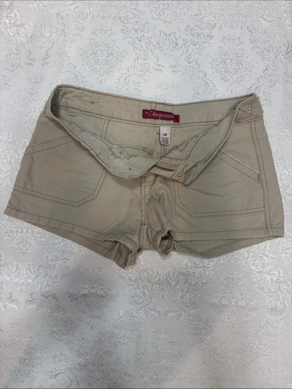 Aeropostale Women's Beige High-Waist Shorts